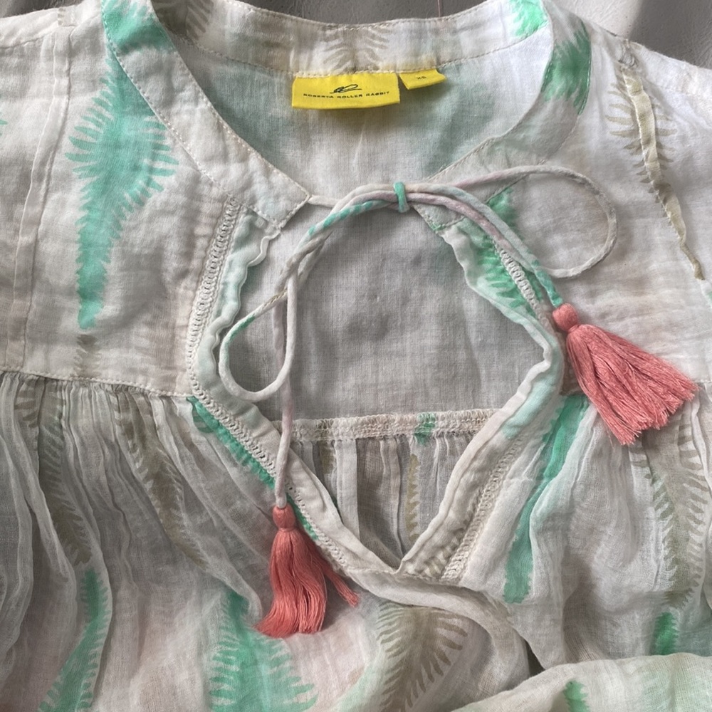 Roller Rabbit Serafina Palm Pattern Tunic💚🤍💗 - Picture 4 of 12